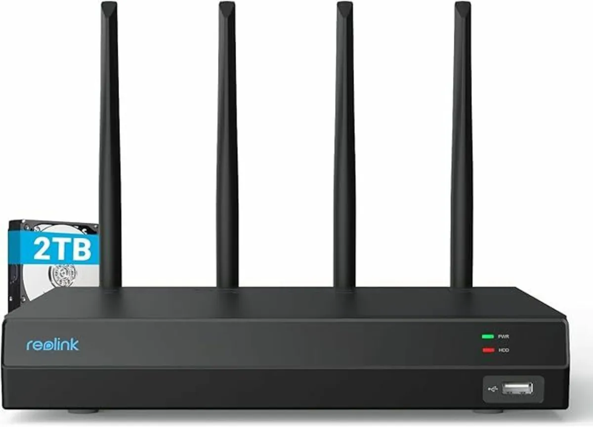 Reolink 4K 12CH Wi-Fi 6 NVR, Built-in 2TB HDD