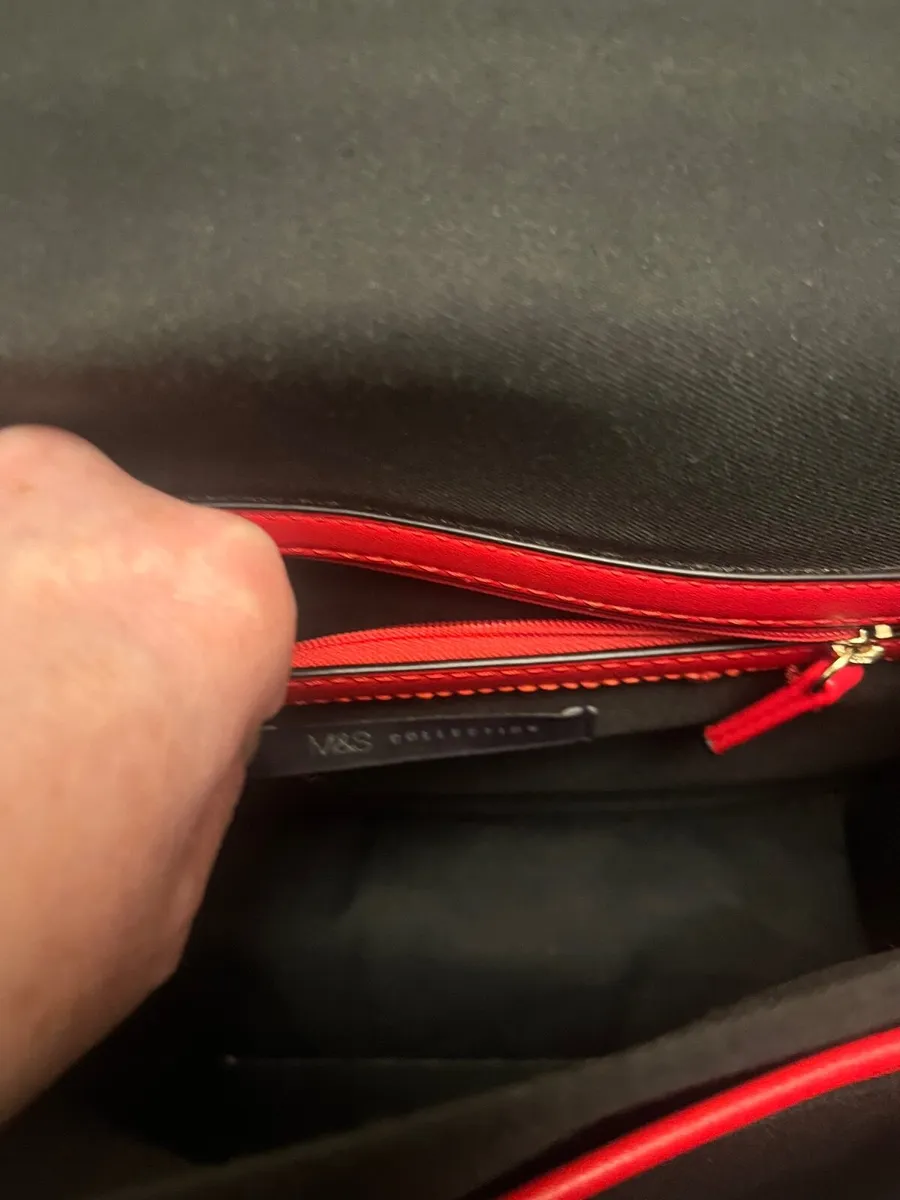 Beautiful Red M&S Handbag - Image 3