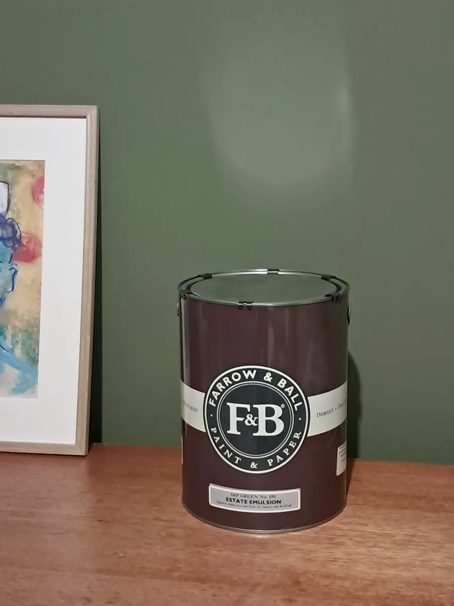 Unopened 5 litres Farrow and Ball Sap Green paint