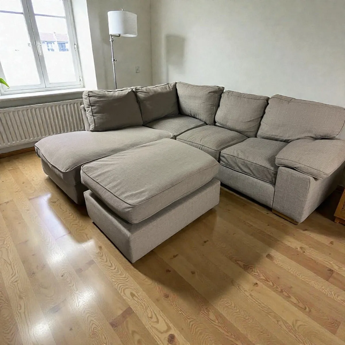 Grey corner sofa L shaped couch delivery available - Image 2