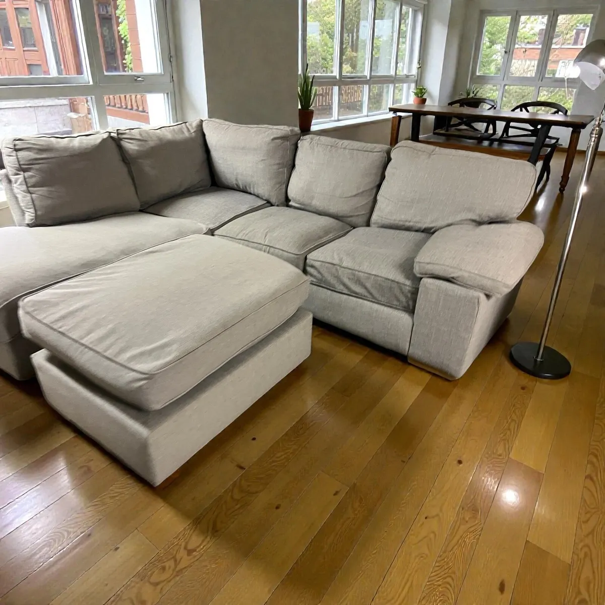 Grey corner sofa L shaped couch delivery available - Image 3