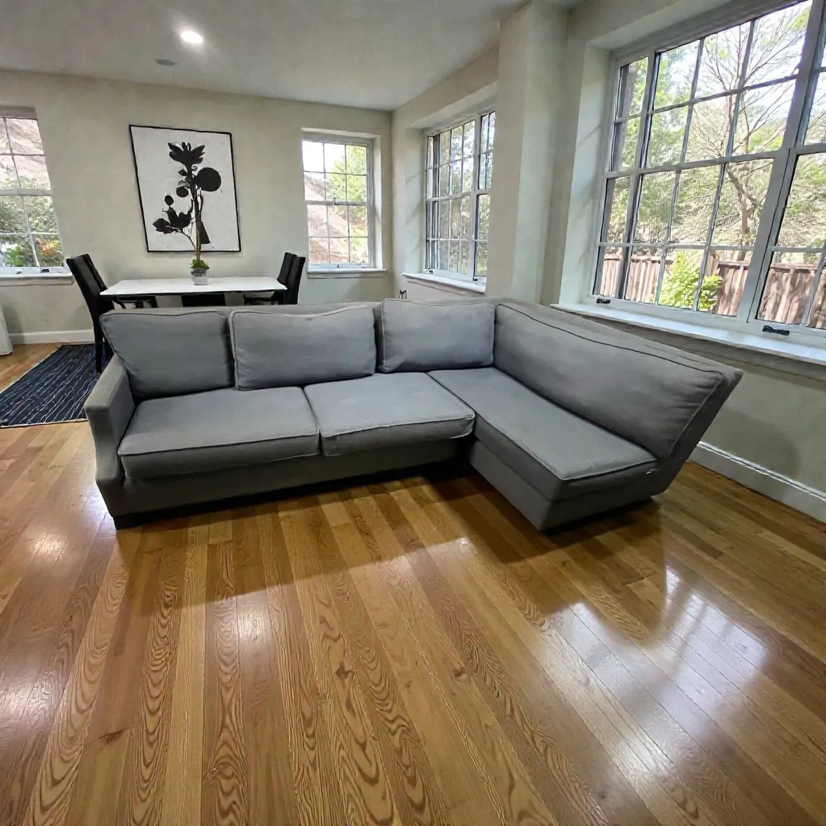 Blue corner sofa unit l shaped delivery available - Image 2