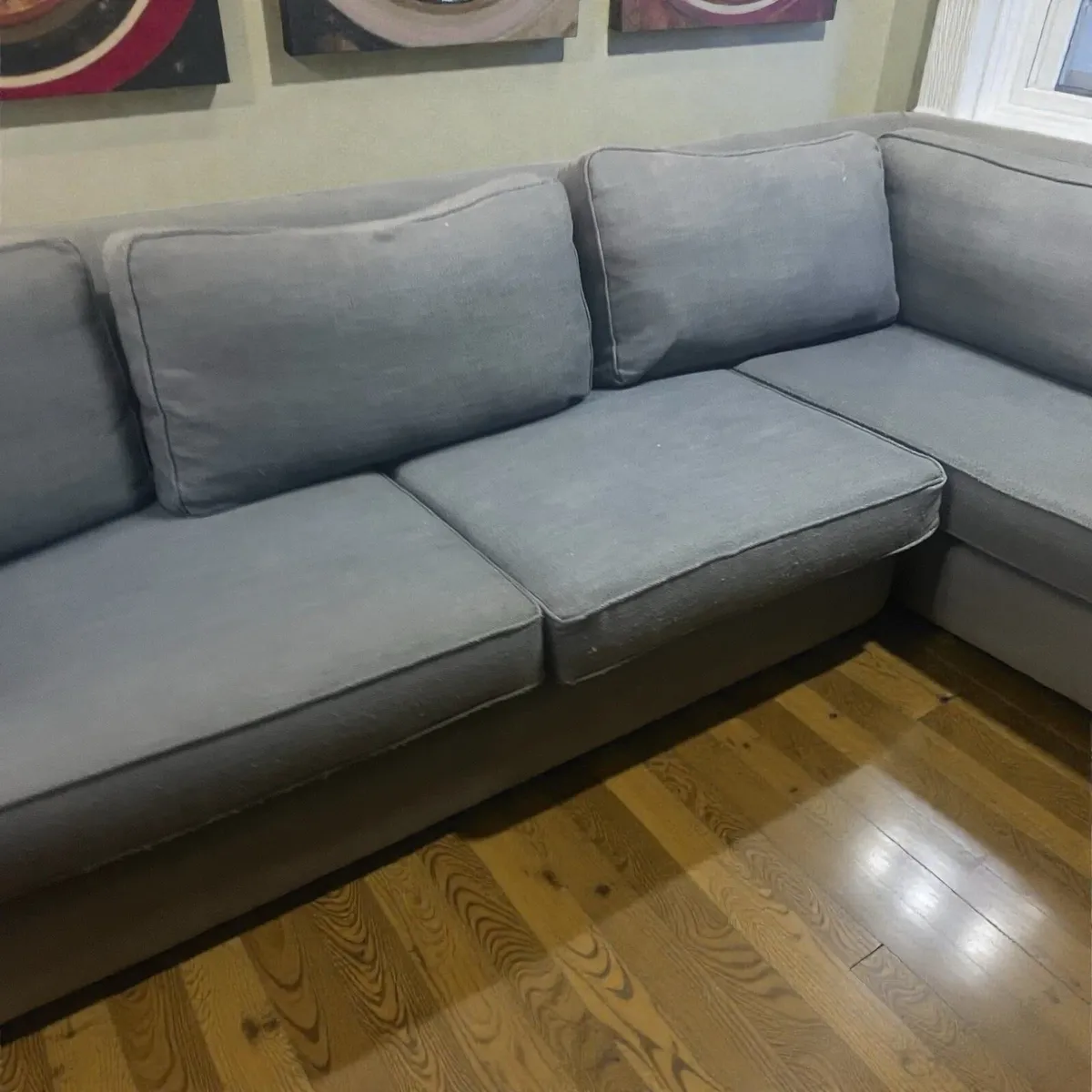 Blue corner sofa unit l shaped delivery available - Image 3
