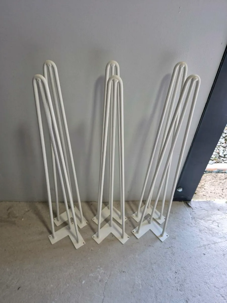 6xWhite steel Hairpin Legs- 71cm desk/table height - Image 1
