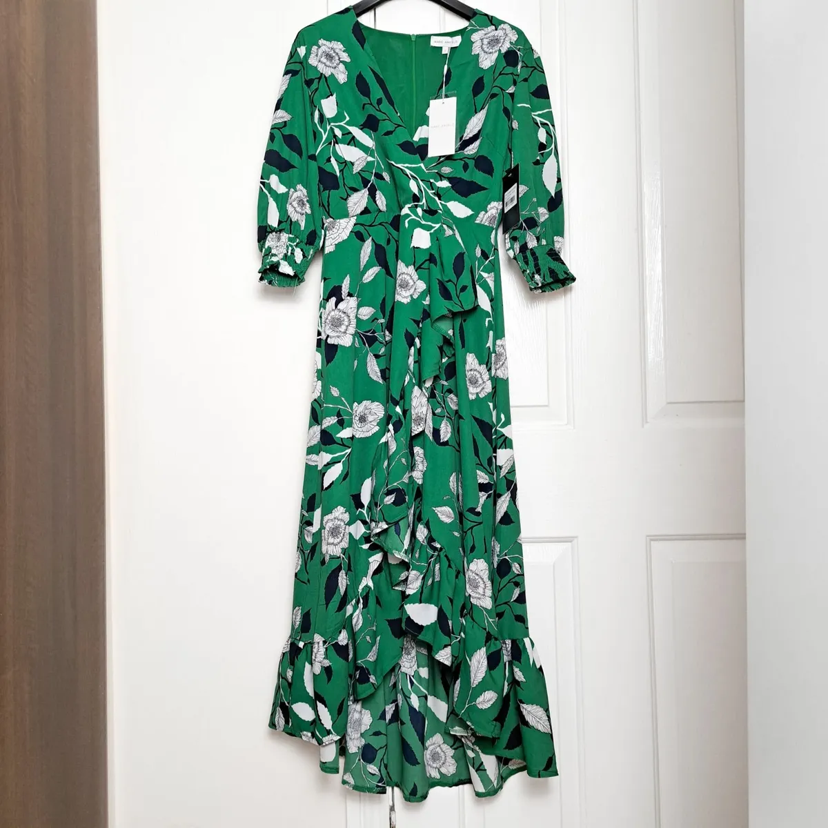 Marc Angelo Green Floral Midi Dress 8UK/36EU - Image 1