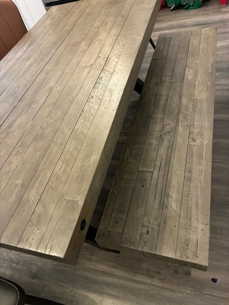 Kitchen table, chairs and bench - Image 2