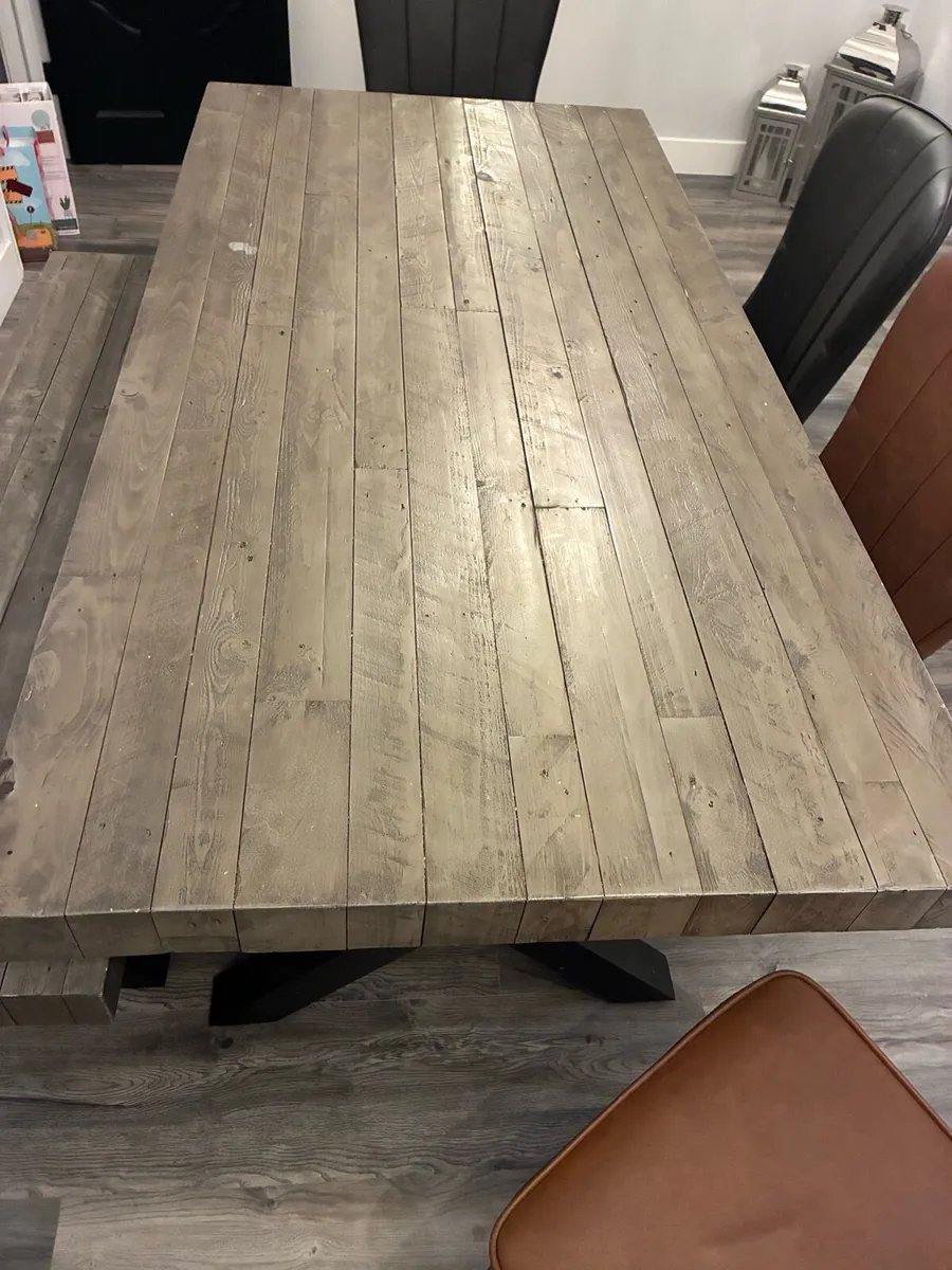 Kitchen table, chairs and bench - Image 3