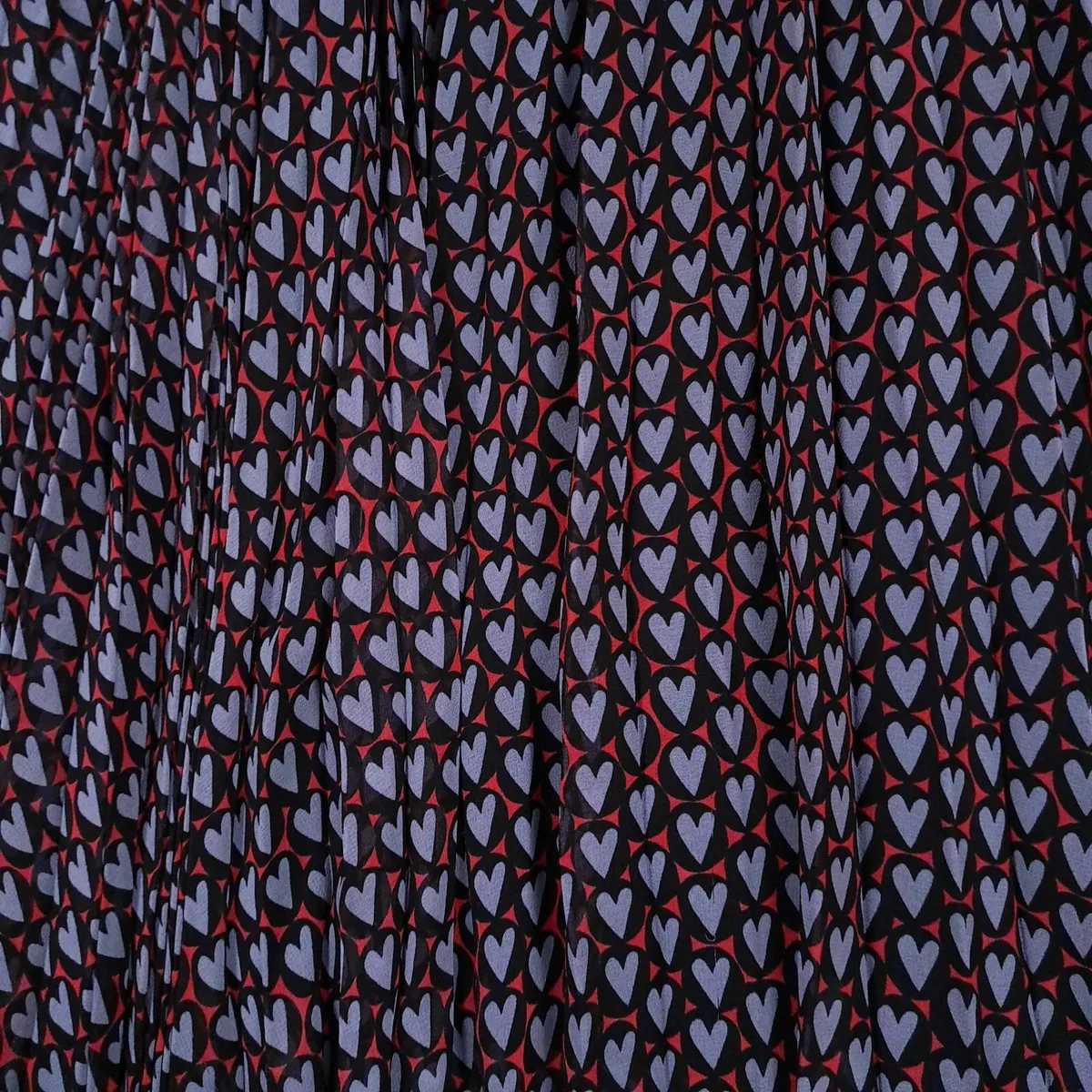 Mint Velvet Black Red Heart Pleated Skirt 12UK - Image 4