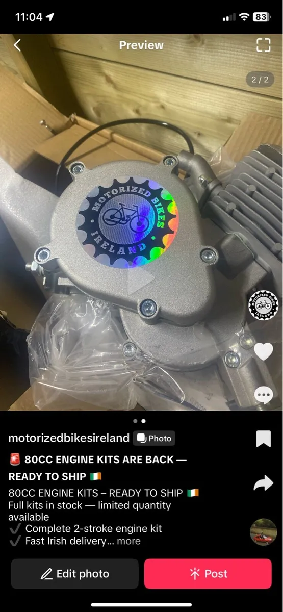80cc Motorized bike engine kit-New-Irish-Seller - Image 2