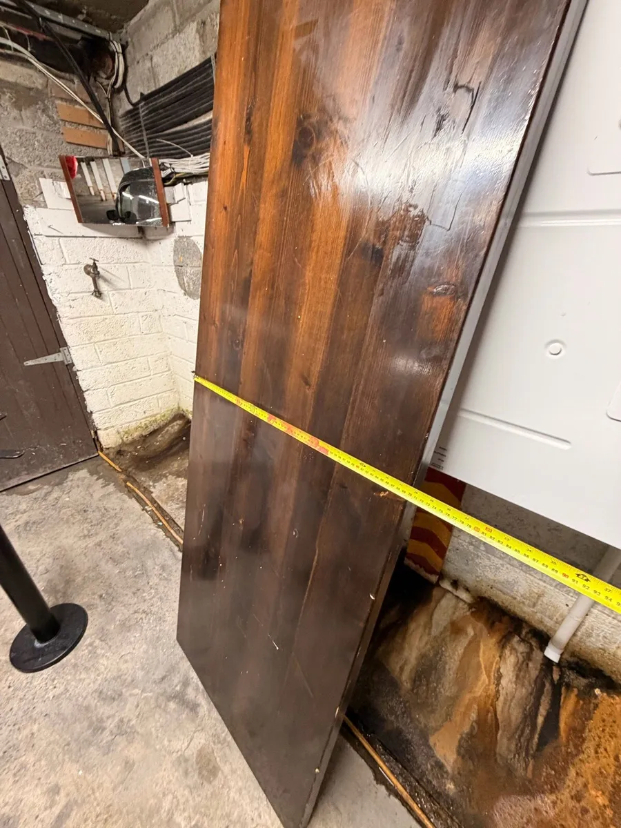 Cast iron table bases and solid wood - Image 4