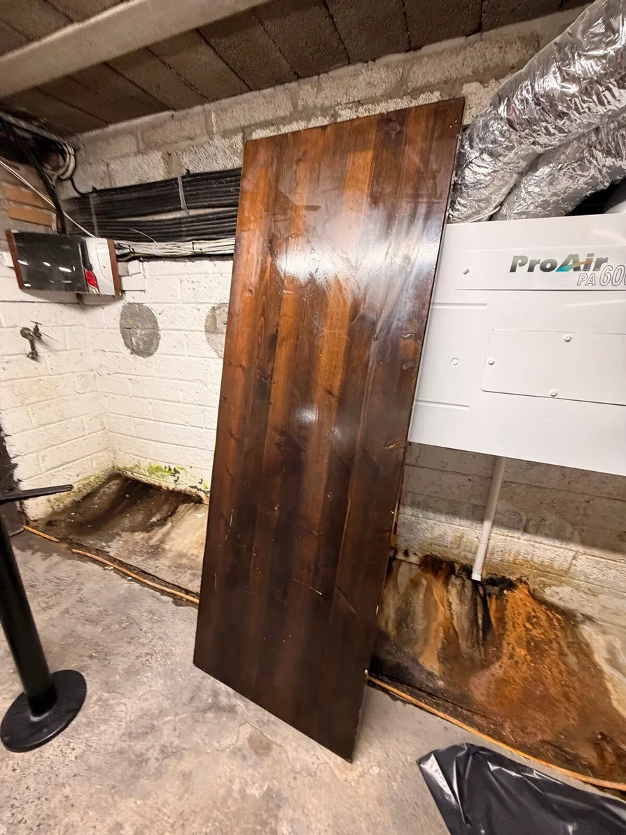 Cast iron table bases and solid wood - Image 3