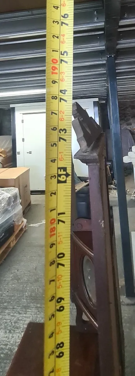 Antique Wooden Dressing Table with Triple Mirror - Image 3