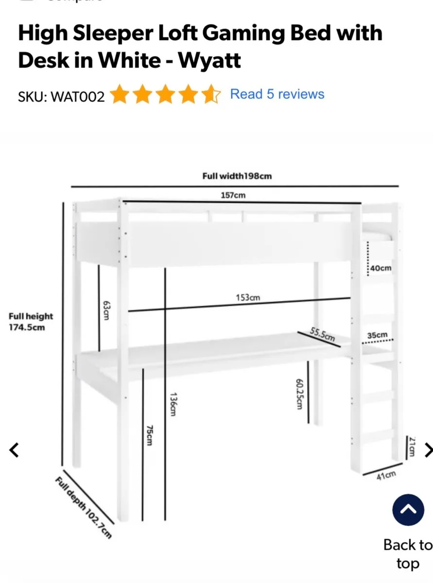 Loft bed with desk - Image 2
