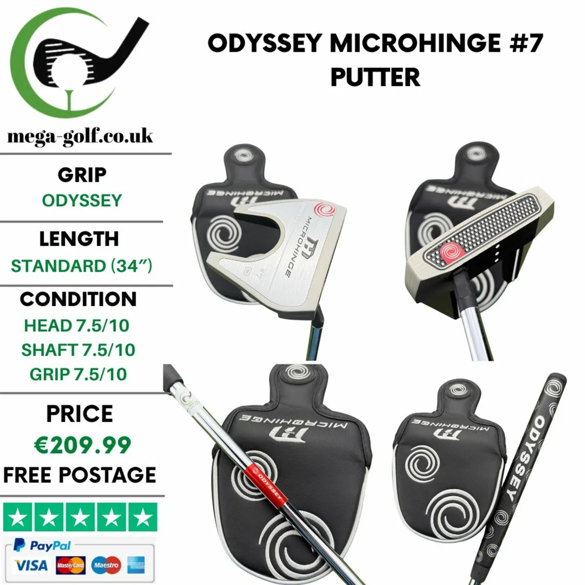 Odyssey Microhinge #7 Putter / 34″ - Image 1