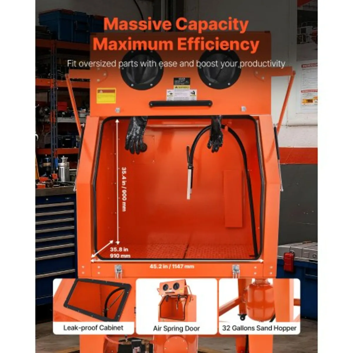927L Sandblasting Cabinet with Pressurized Tank, H - Image 2