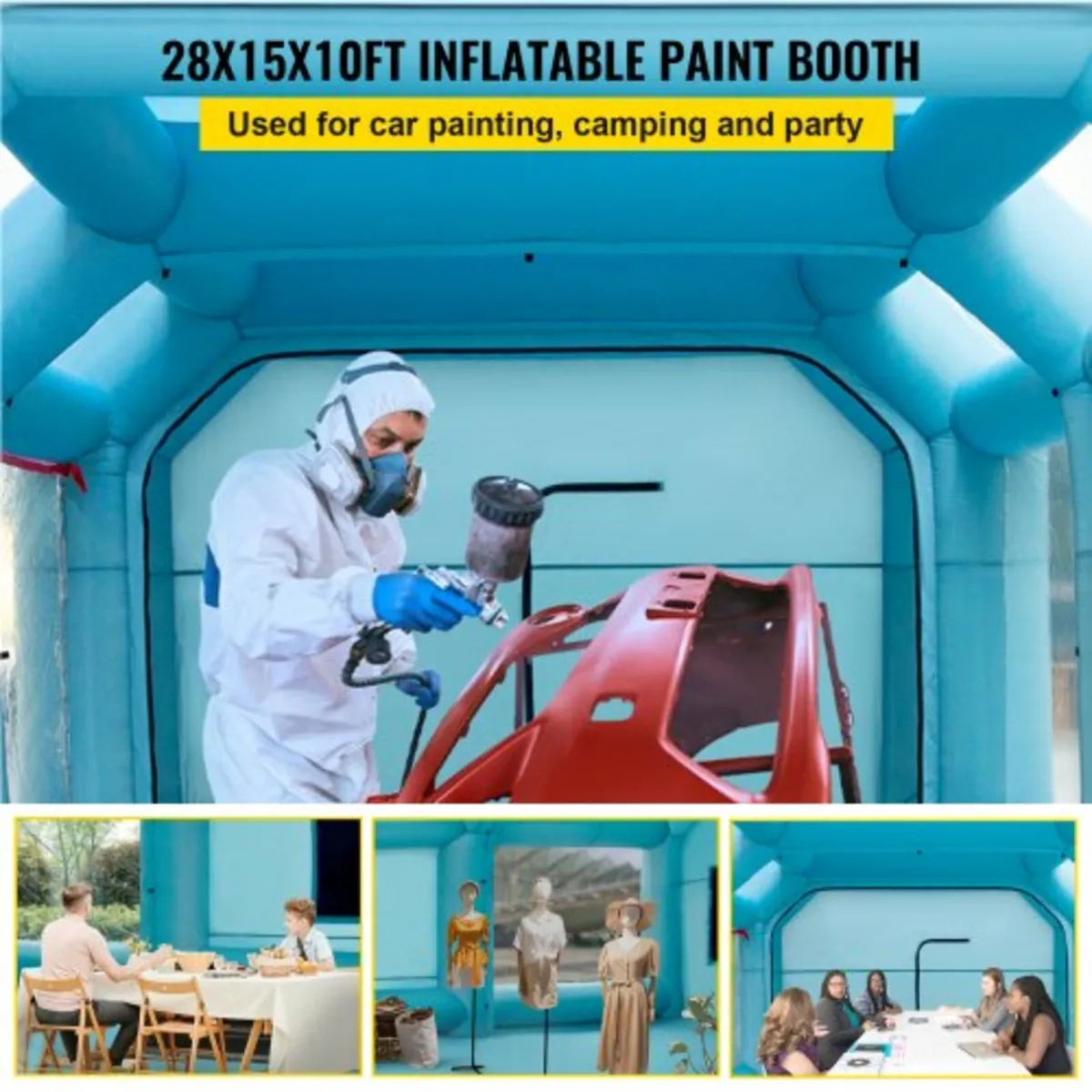 Inflatable Spray Booth Car Paint Tent 8.5 x 4.6 x - Image 2