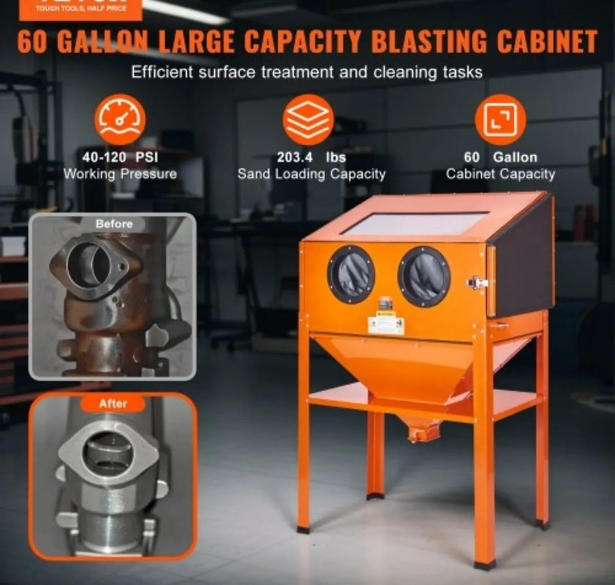 227.1 L Sand Blasting Cabinet with Stand with Blas - Image 2