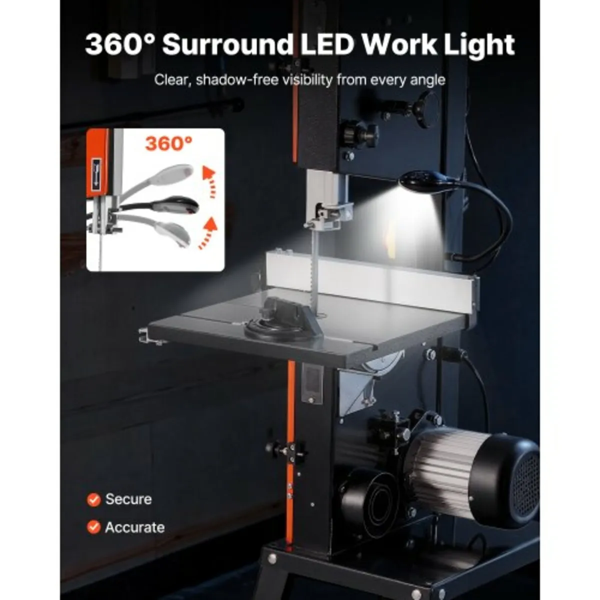 Band Saw with Stand, 254 mm, Two-Speed Benchtop Ba - Image 4