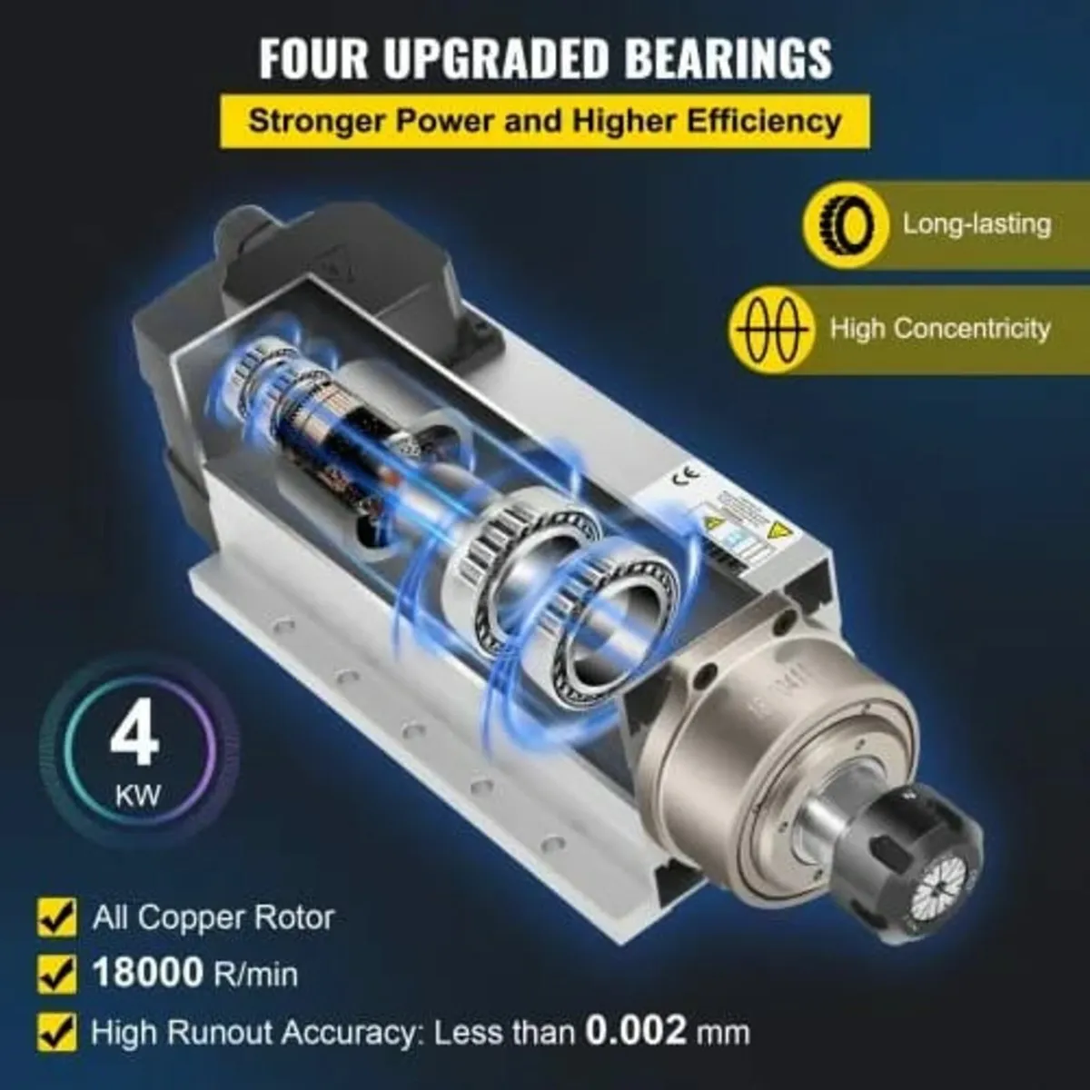 4KW 2220V Air Cooled Spindle Motor ER25 CNC Air Co - Image 3