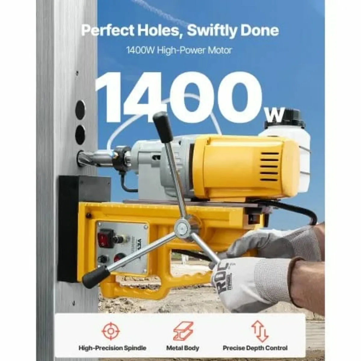 Magnetic Drill, 1400W Motor 2 in Boring Diameter, - Image 2