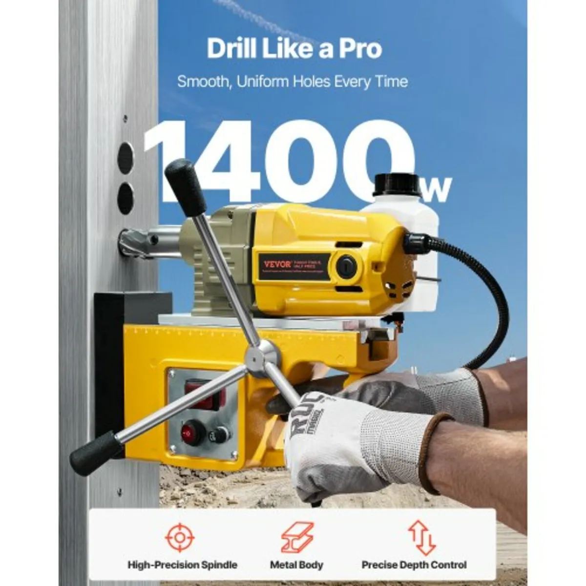 Magnetic Drill, 1400W Motor 1.6 in Boring Diameter - Image 2