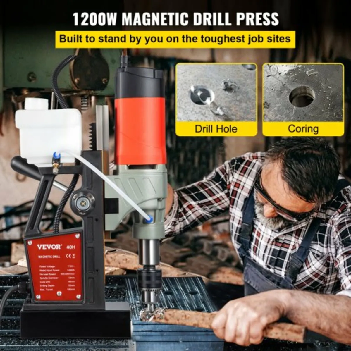 Magnetic Drill, 1200W 4 cm Boring Diameter, 2922lb - Image 2
