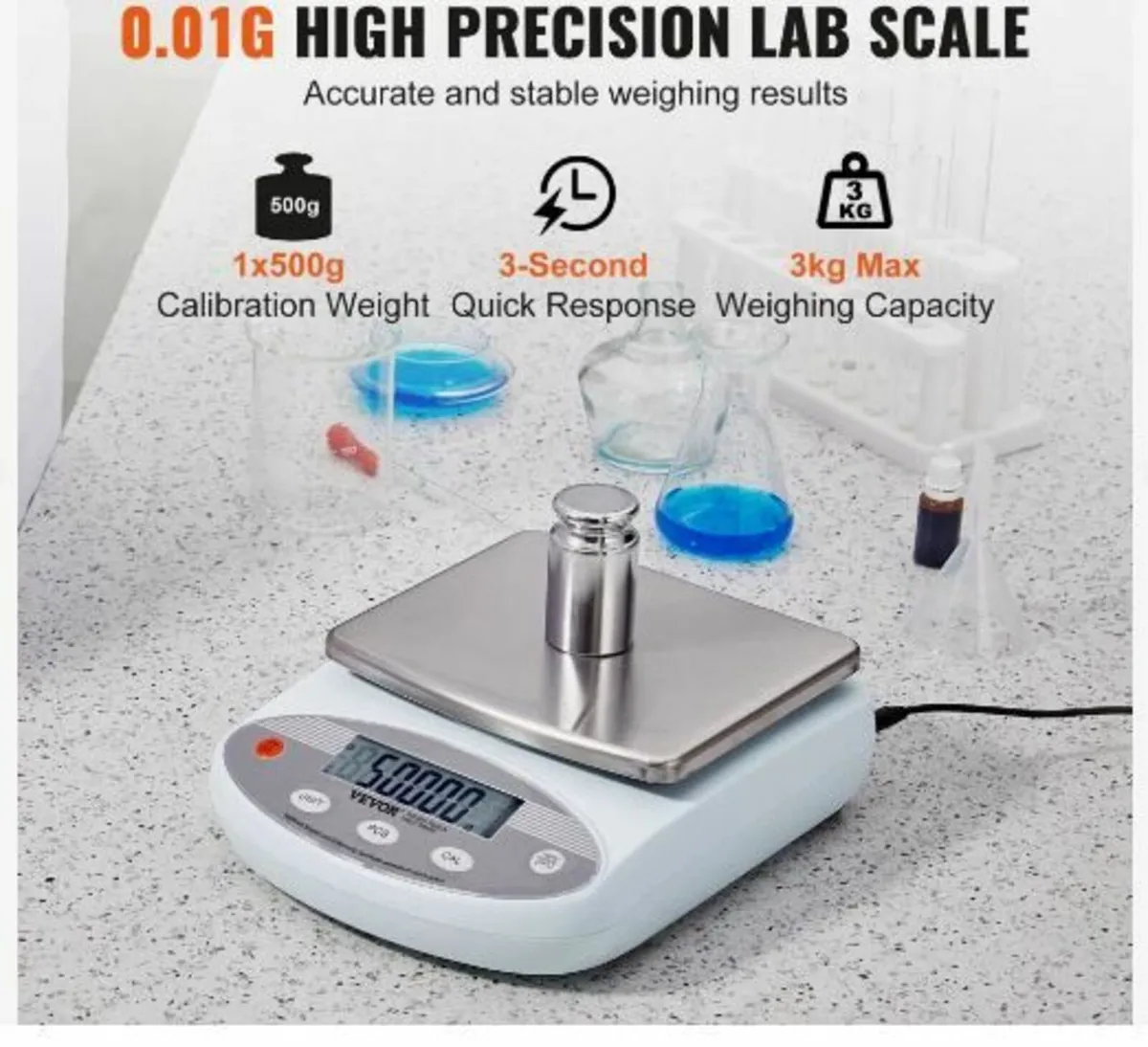 Analytical Balance, 3000g x 0.01g Accuracy High - Image 3
