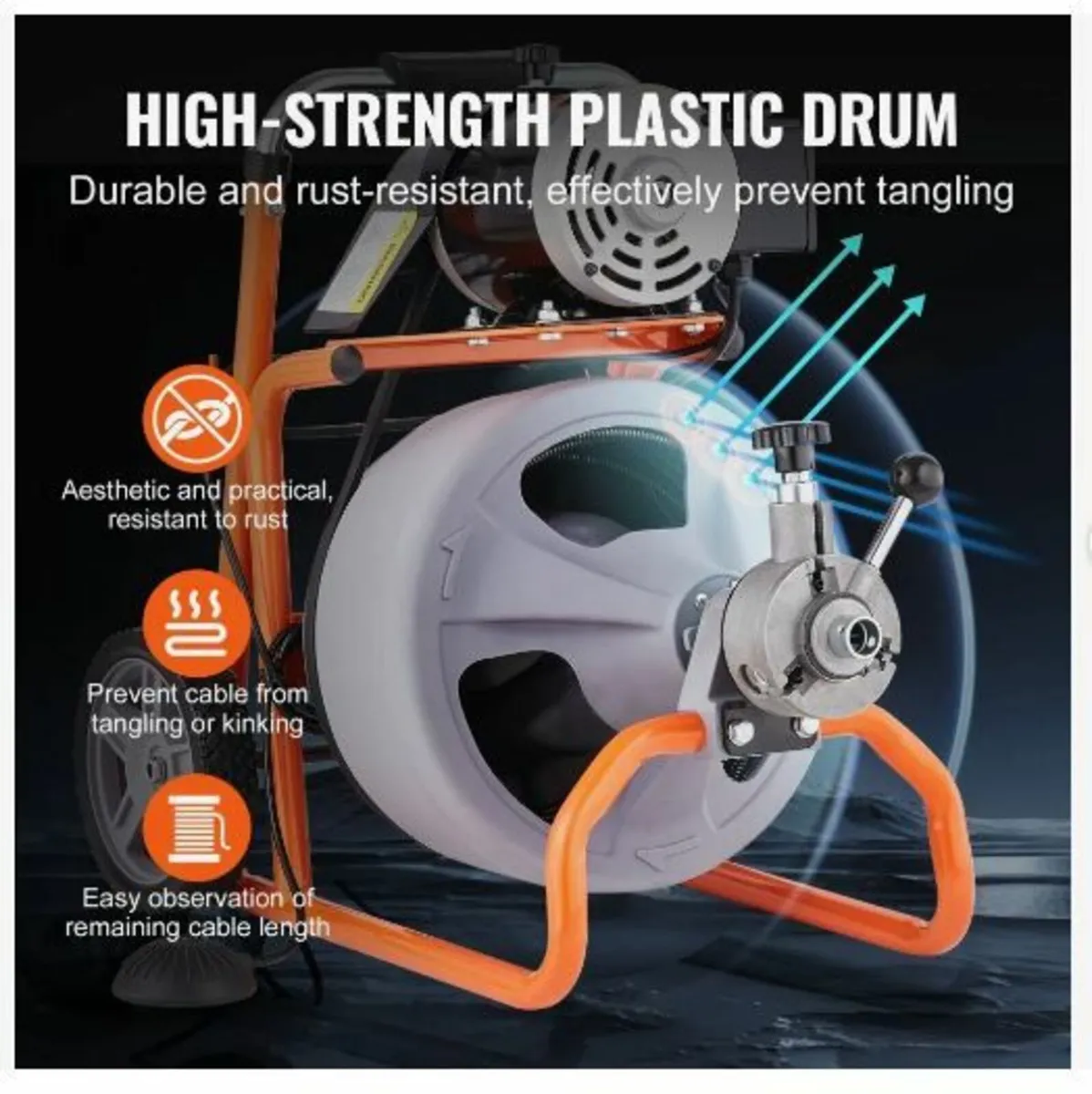 Drain Cleaner Machine 75FT x 3/8 Inch - Image 2