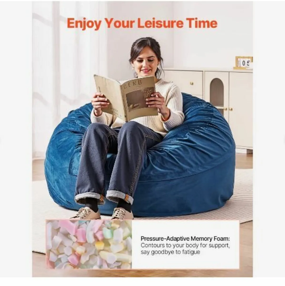 Bean Bag Chair, Round BeanBag Chair - Image 2