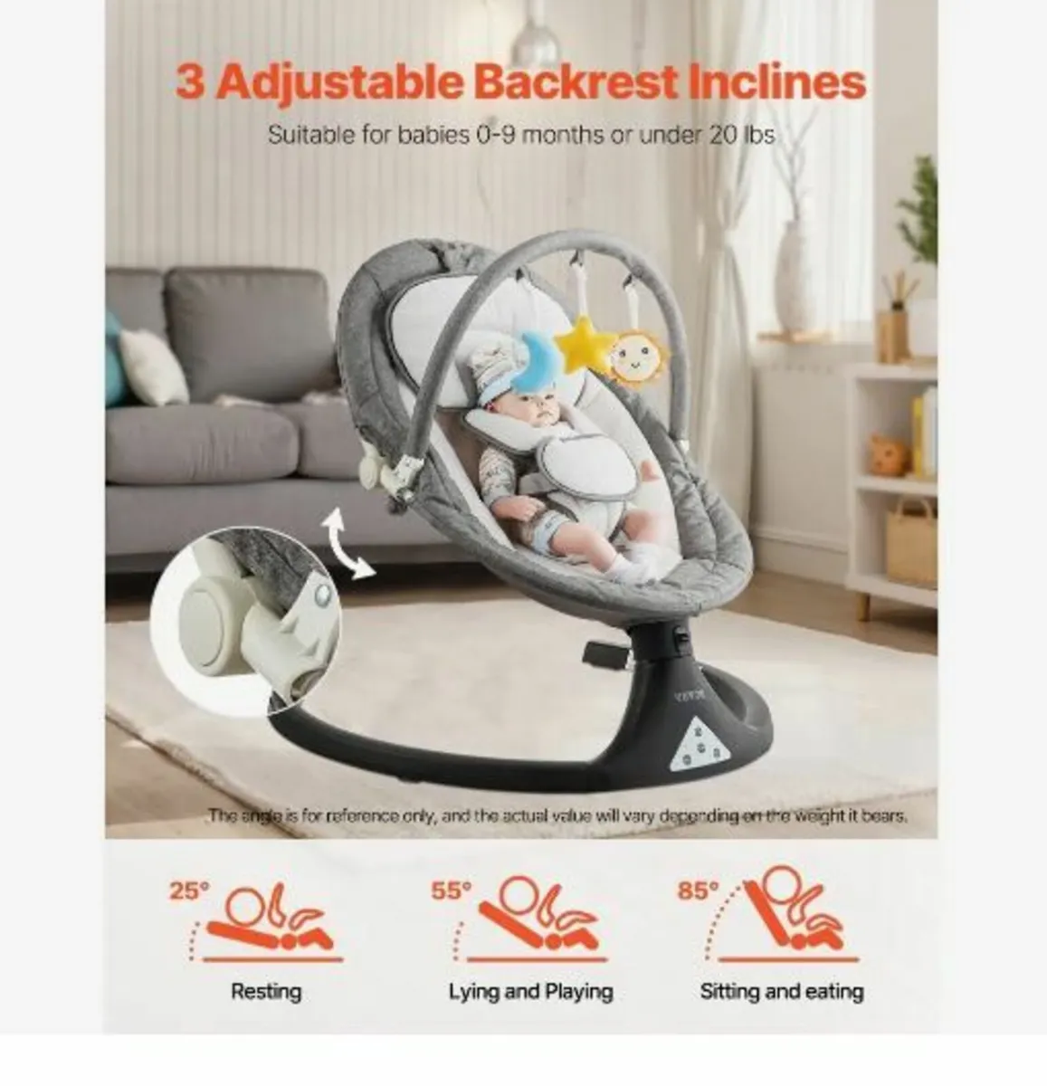 Baby Swing, 5-Speed Baby Rocker - Image 2