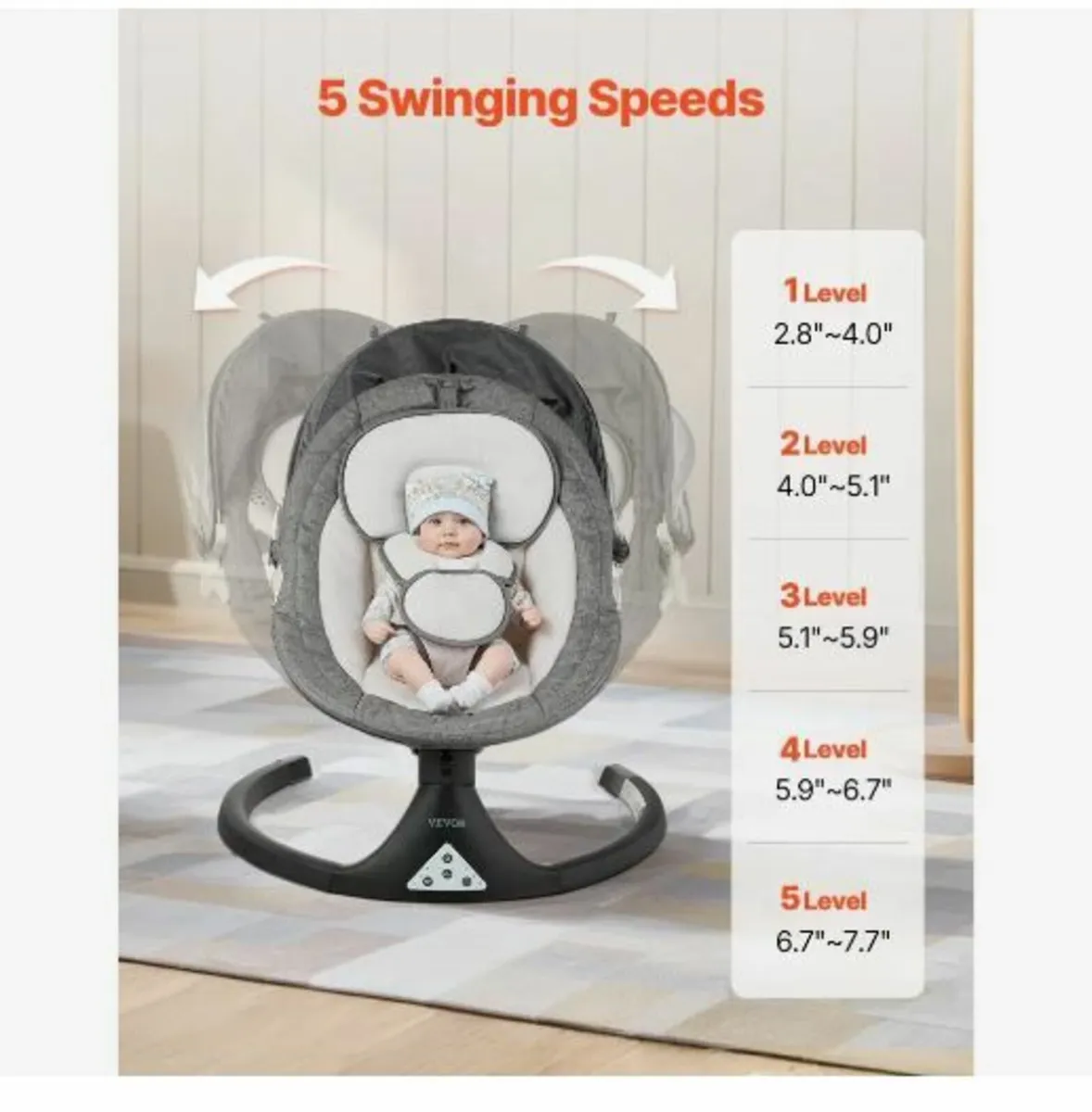 Baby Swing, 5-Speed Baby Rocker - Image 3