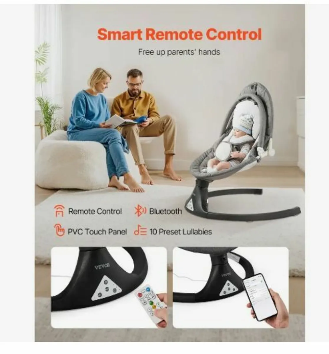 Baby Swing, 5-Speed Baby Rocker - Image 4