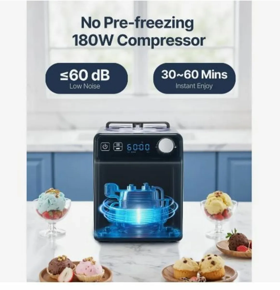 1.9 L Automatic Ice Cream Machine Electric - Image 3