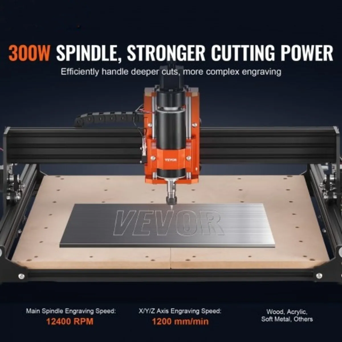 CNC Router Machine, 300W, 3 Axis GRBL Control Wood - Image 2
