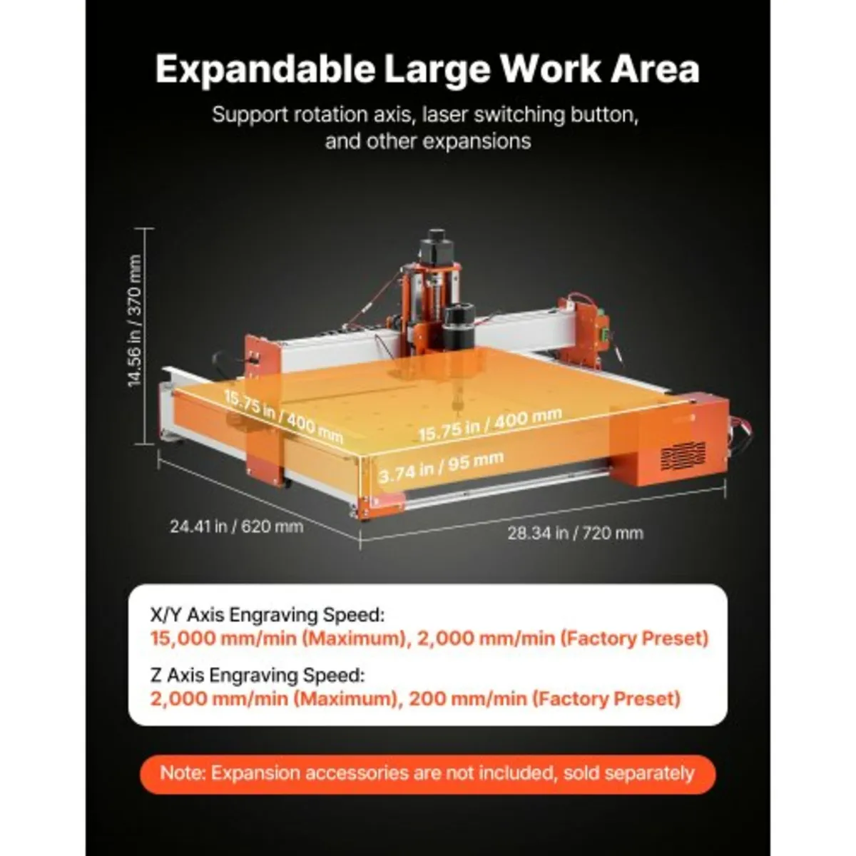 CNC Router Machine, 100W Spindle, 3-Axis Wood Engr - Image 3