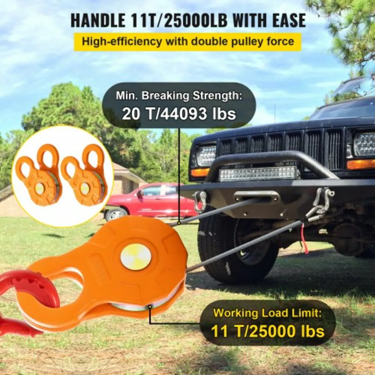 Snatch Block, 11T/25,000 LBS Working Load Limit, H - Image 3