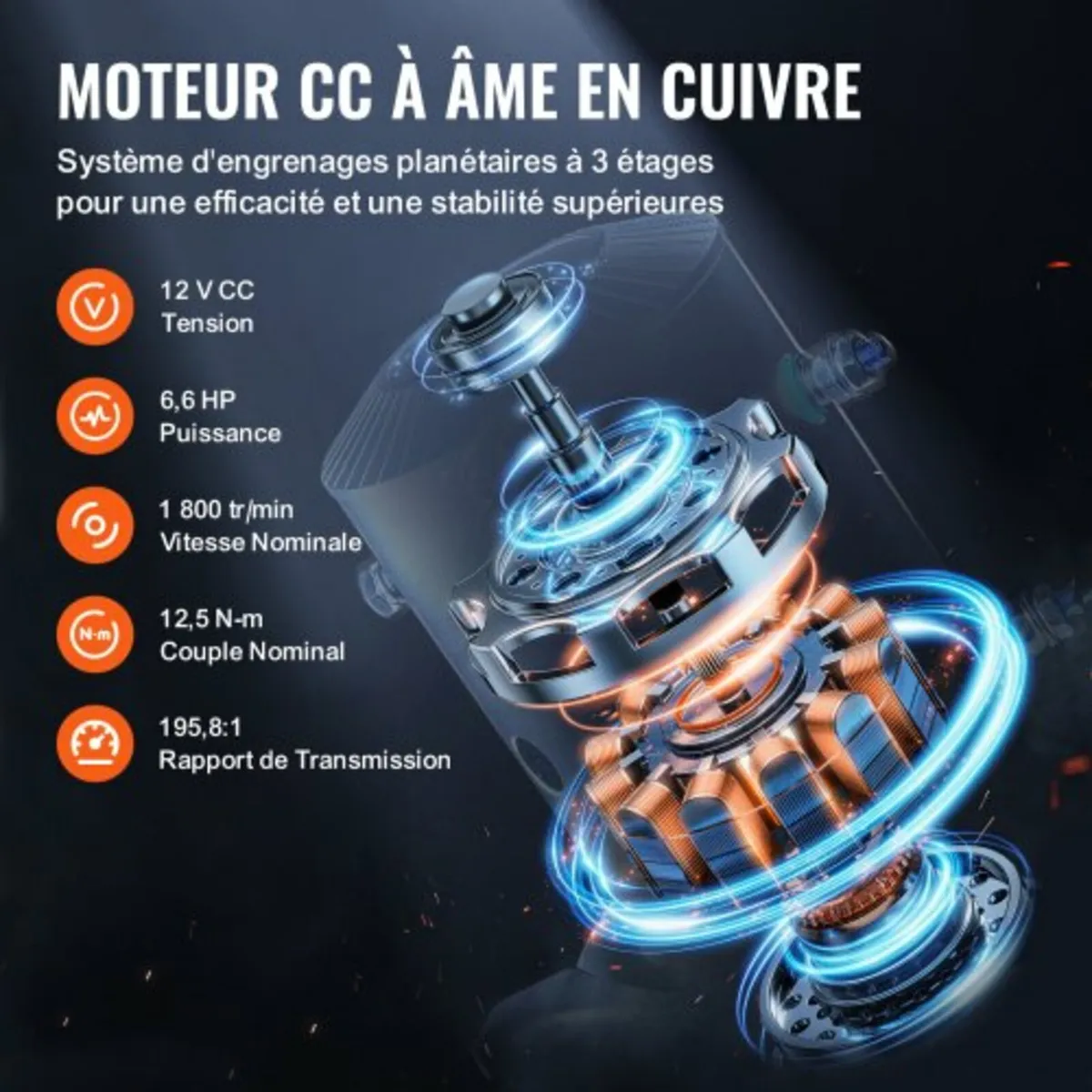 Electric Winch Truck 6123.5 kg Steel Cable IP65 Wa - Image 2