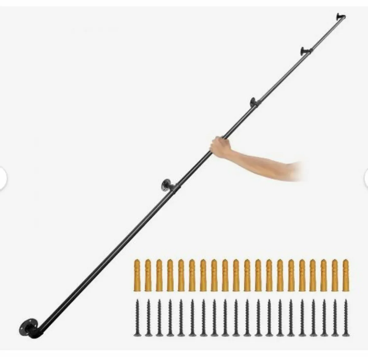 Pipe Stair Handrail, 396.2 cm Staircase Handrail - Image 1