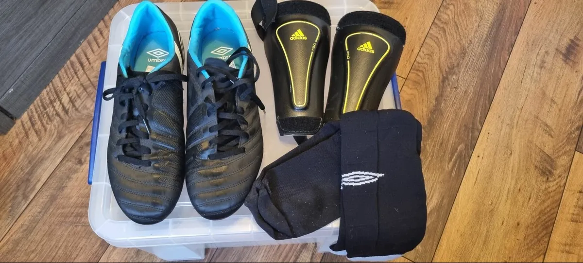 Umbro soccer boots (size 11 ) shin guards  + socks - Image 1