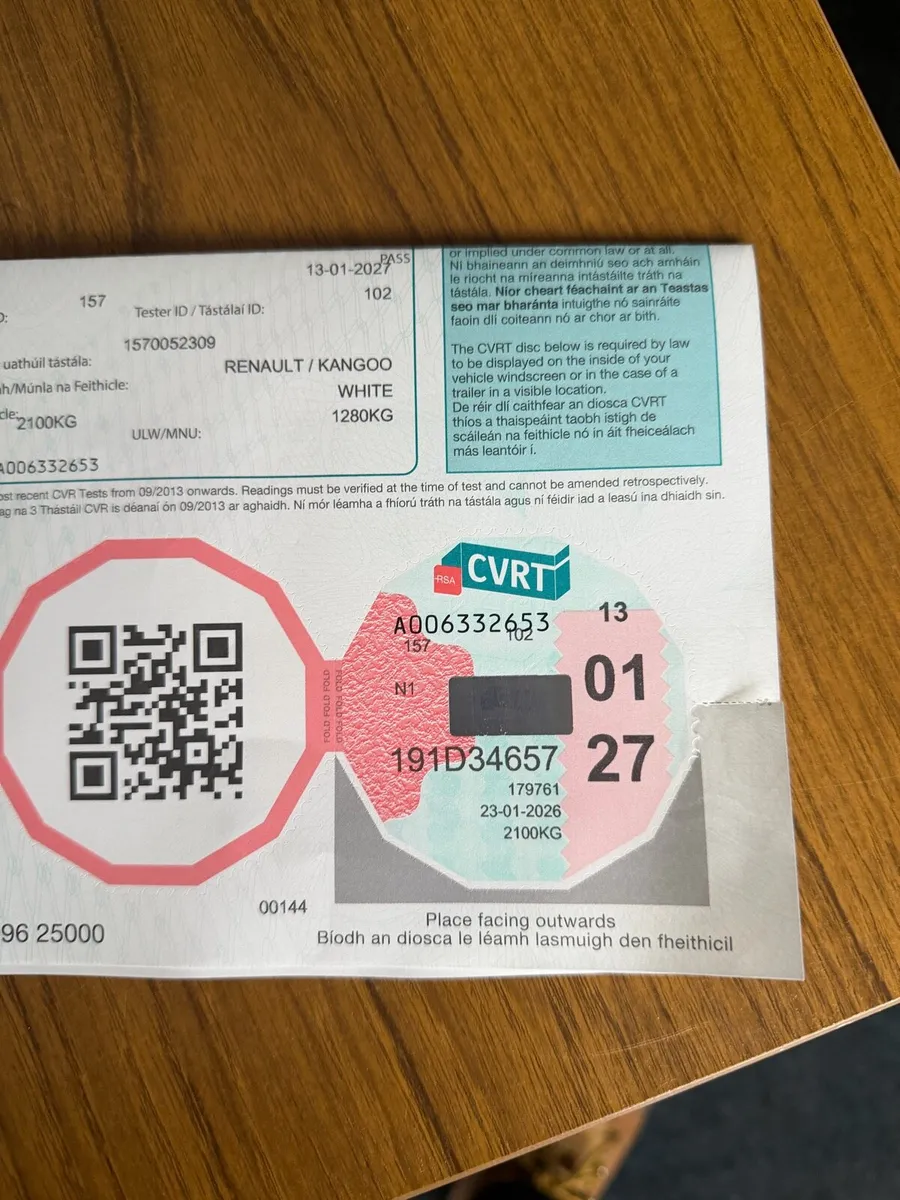 2019 Renault Kangoo vat invoice Test 01/27 - Image 1