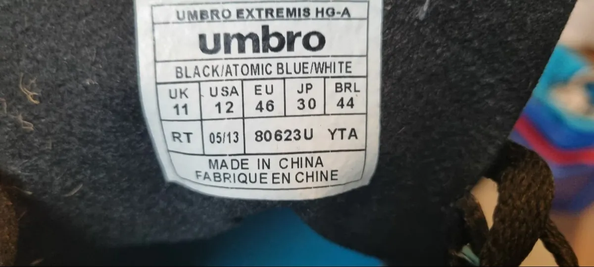 Umbro soccer boots (size 11 ) shin guards  + socks - Image 2