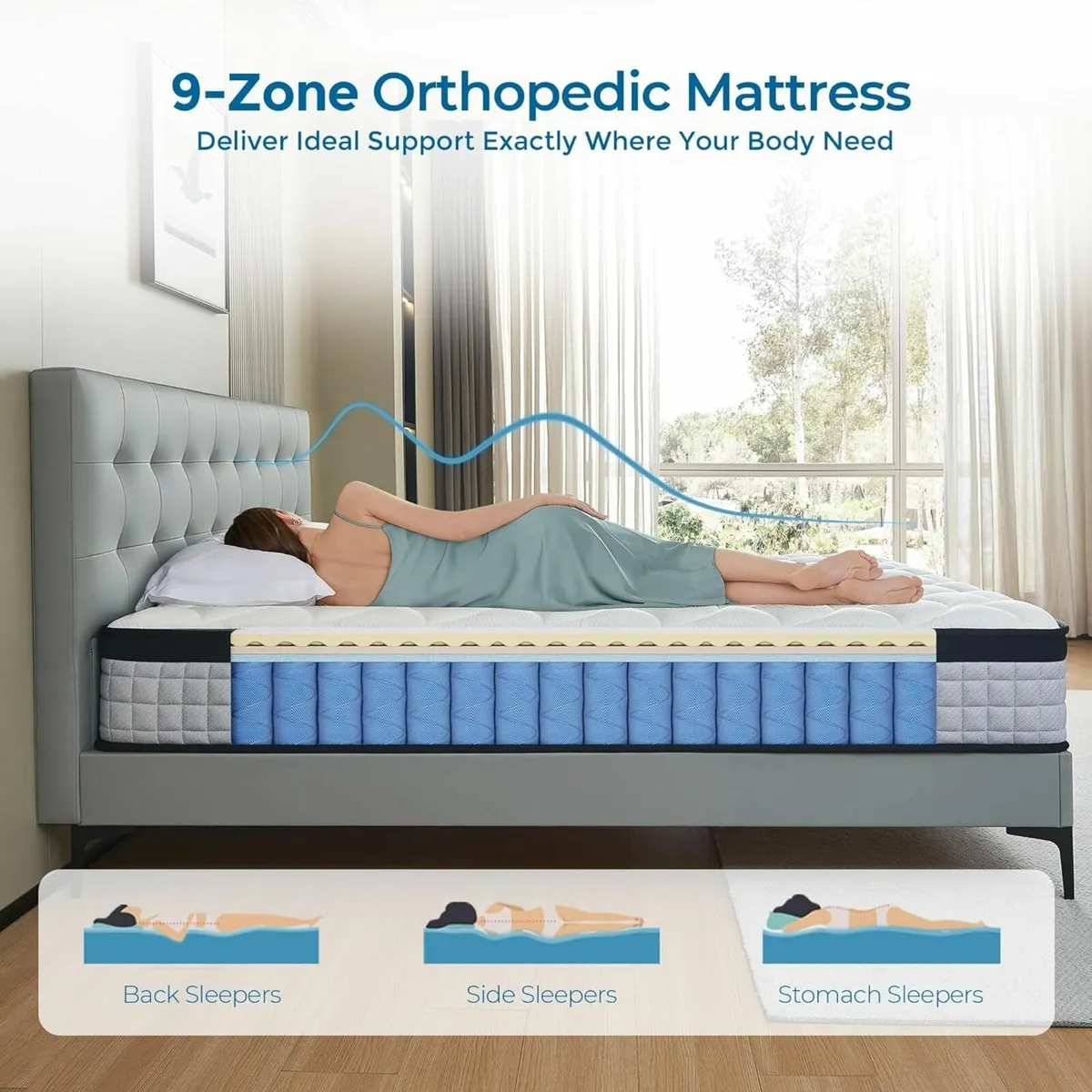 King Size Mattress 5FT 9 Inch 9-Zone Orthopedic - Image 3