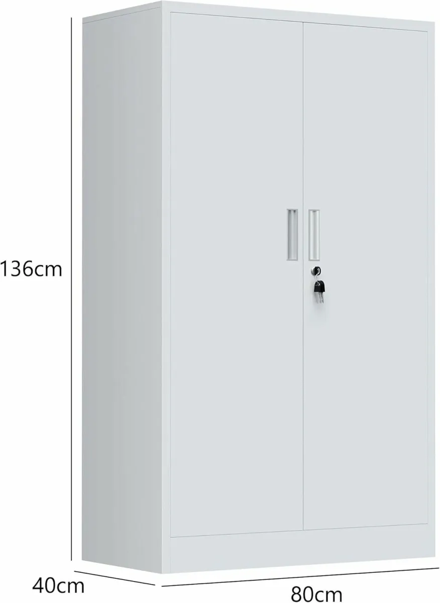 Metal Storage Cupboard with Locking Doors and 3 - Image 3