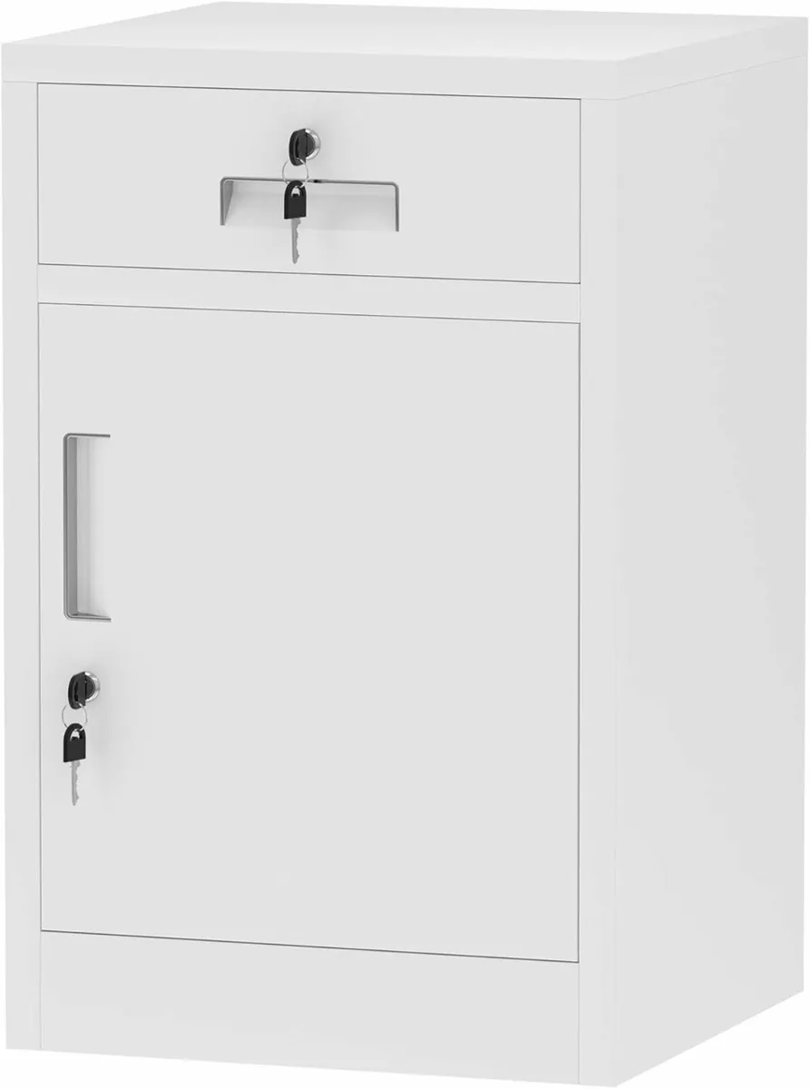 Metal Storage Cabinet with Locking Door and - Image 1