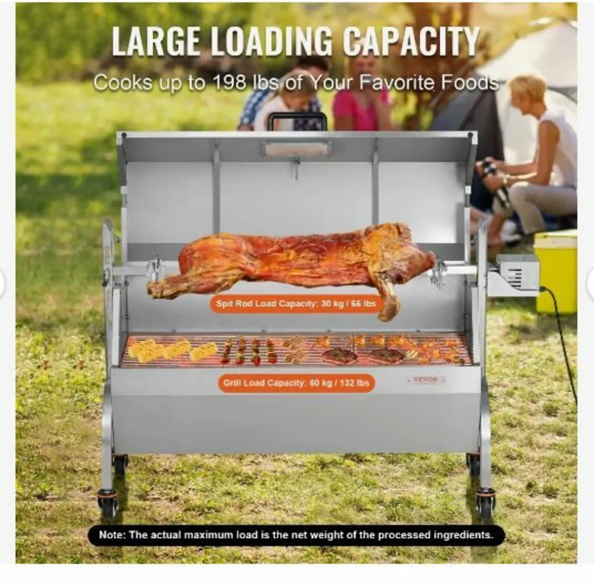 Roaster Spit Rotisserie BBQ Grill Pig Lamb - Image 3