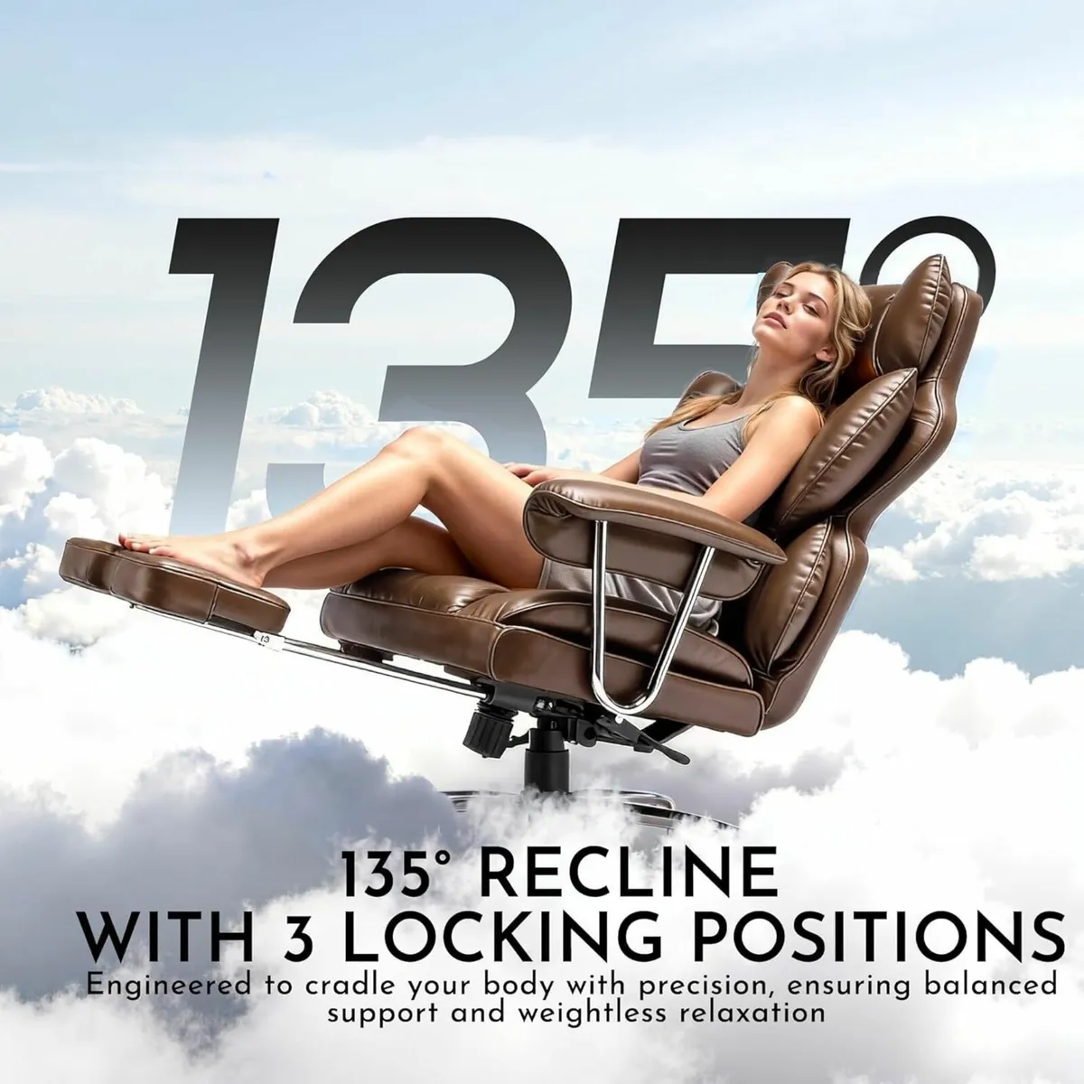 Desk Office Chair Big and Tall PU Leather - Image 4