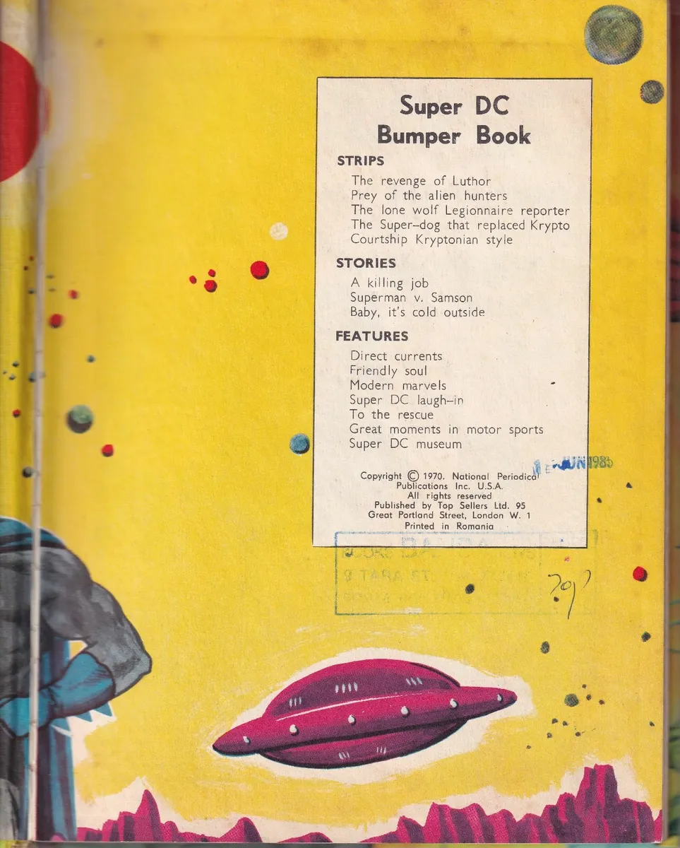 SUPER DC ANNUAL 1971 TOP SELLERS UK HARD BACK BOOK - Image 2