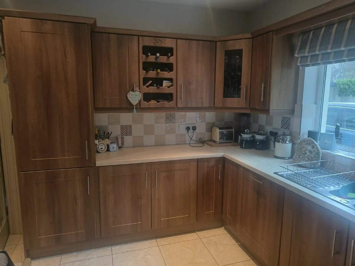 Walnut effect fitted kitchen & appliances - Image 3