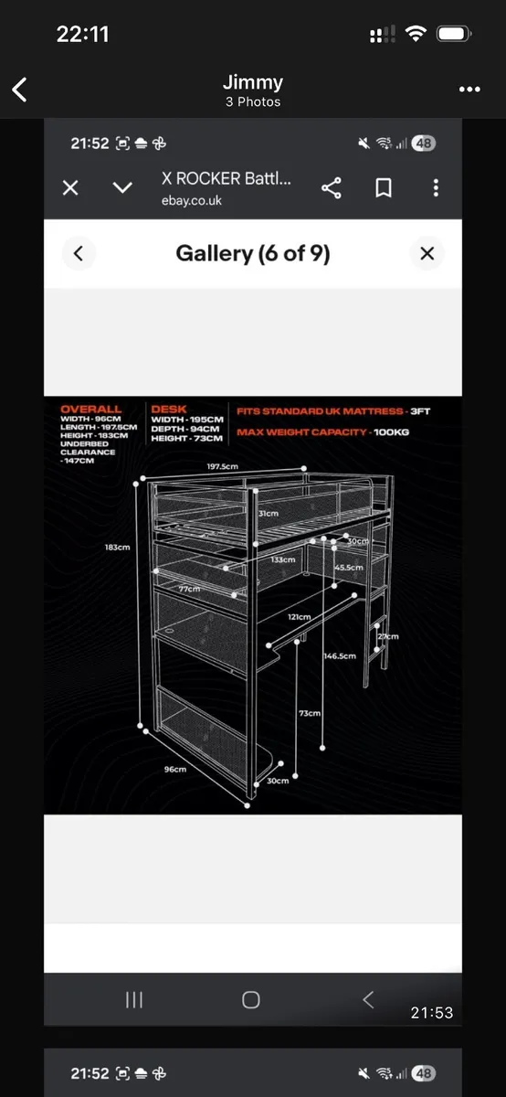 X Rocker Battlebunk high sleeper - Image 3