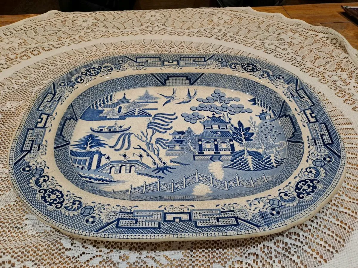 1860s Large Victorian Ironstone Platter - Image 1